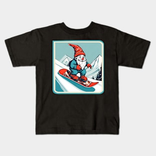 Gnome snowboarding Kids T-Shirt